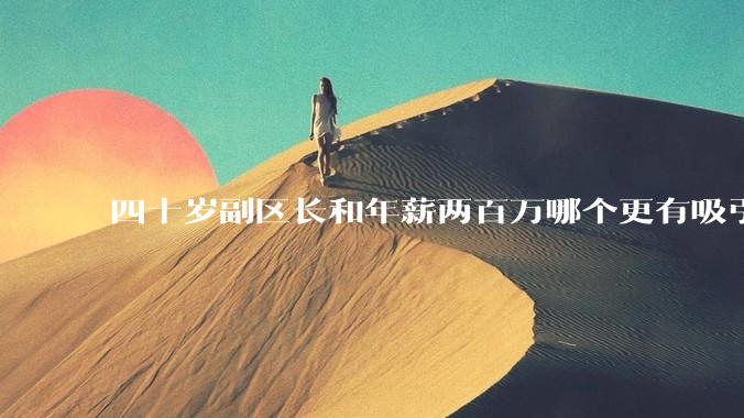 四十岁副区长和年薪两百万哪个更有吸引力？
